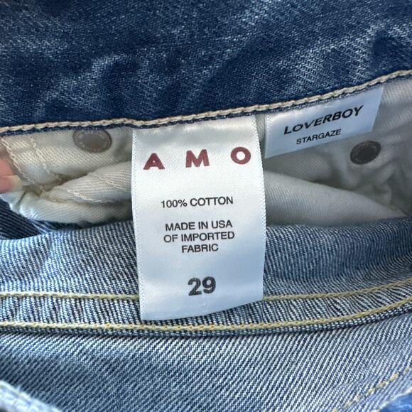 AMO Loverboy Jeans Stargaze Wash Size 29 Straight Leg High Rise Cropped - Picture 7 of 9
